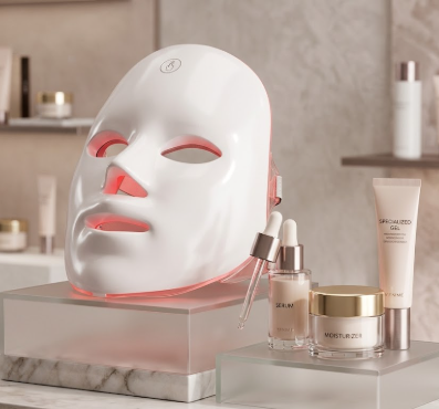 Máscara LED Facial Terapéutica — detalle de luz LED